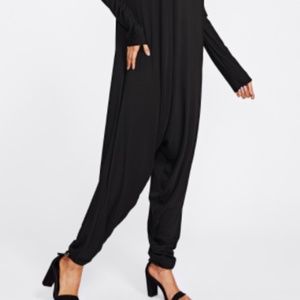 shein drop crotch jersey jumpsuit